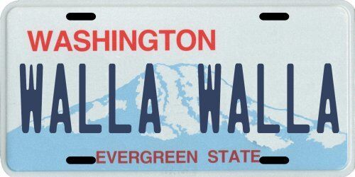 Walla Walla Washington State Aluminum WA License Plate 