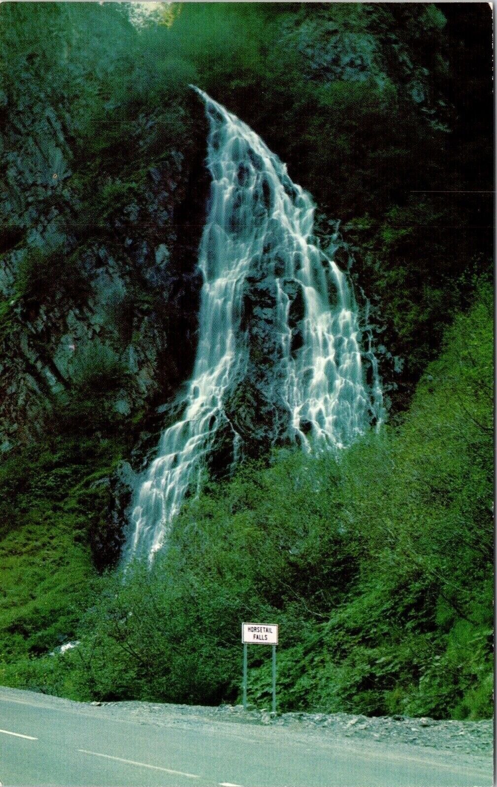 Horsetail Falls Mountainside Richardson Hwy Valdez Alaska AK Postcard Unused UNP