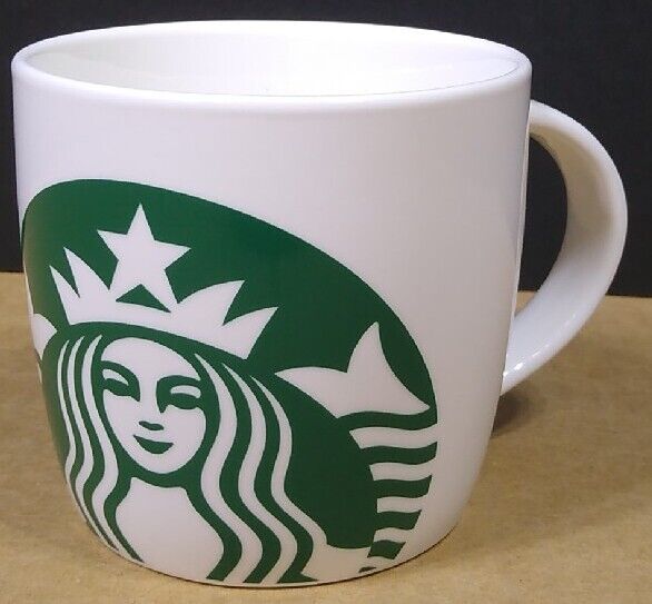 Starbucks 2017 Classic White Green Mermaid Logo Coffee / SOUP  Mug 14 Fl. Oz.