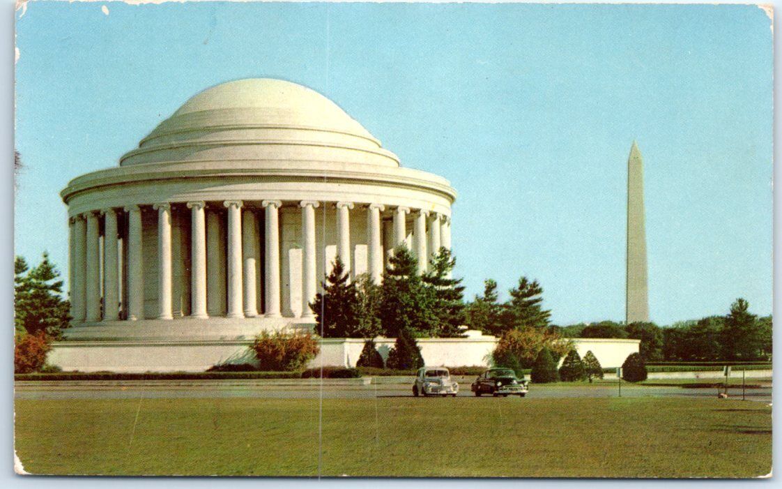Postcard - Jefferson Memorial and Washington Monument, Washington, D. C.