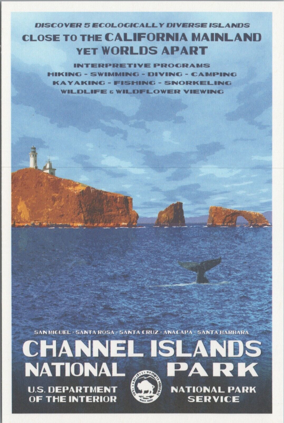 Postcard Channel Island National Park California NPS Robert B. Decker UNP 6306d1