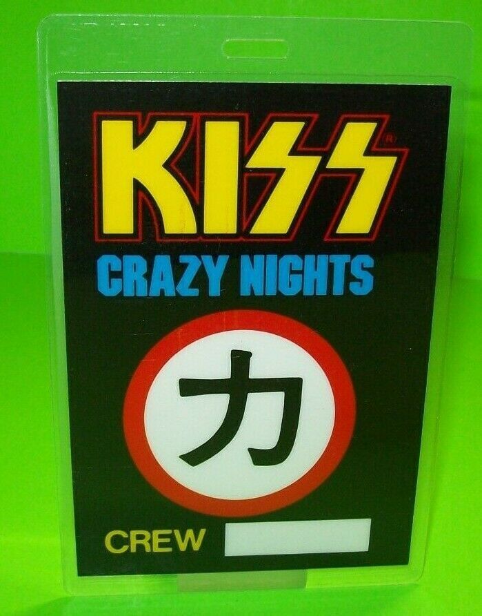 KISS Crazy Nights Backstage Pass Original Hard Rock Music Concert Show 1987