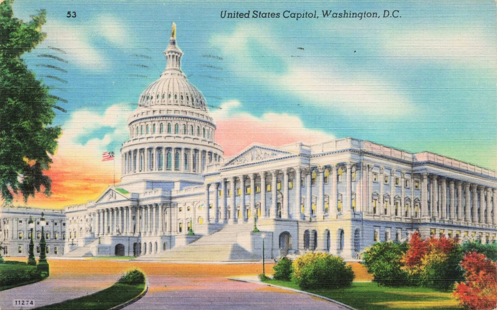 Postcard United States Capitol, Washington D.C.  Linen Posted July 8, 1950