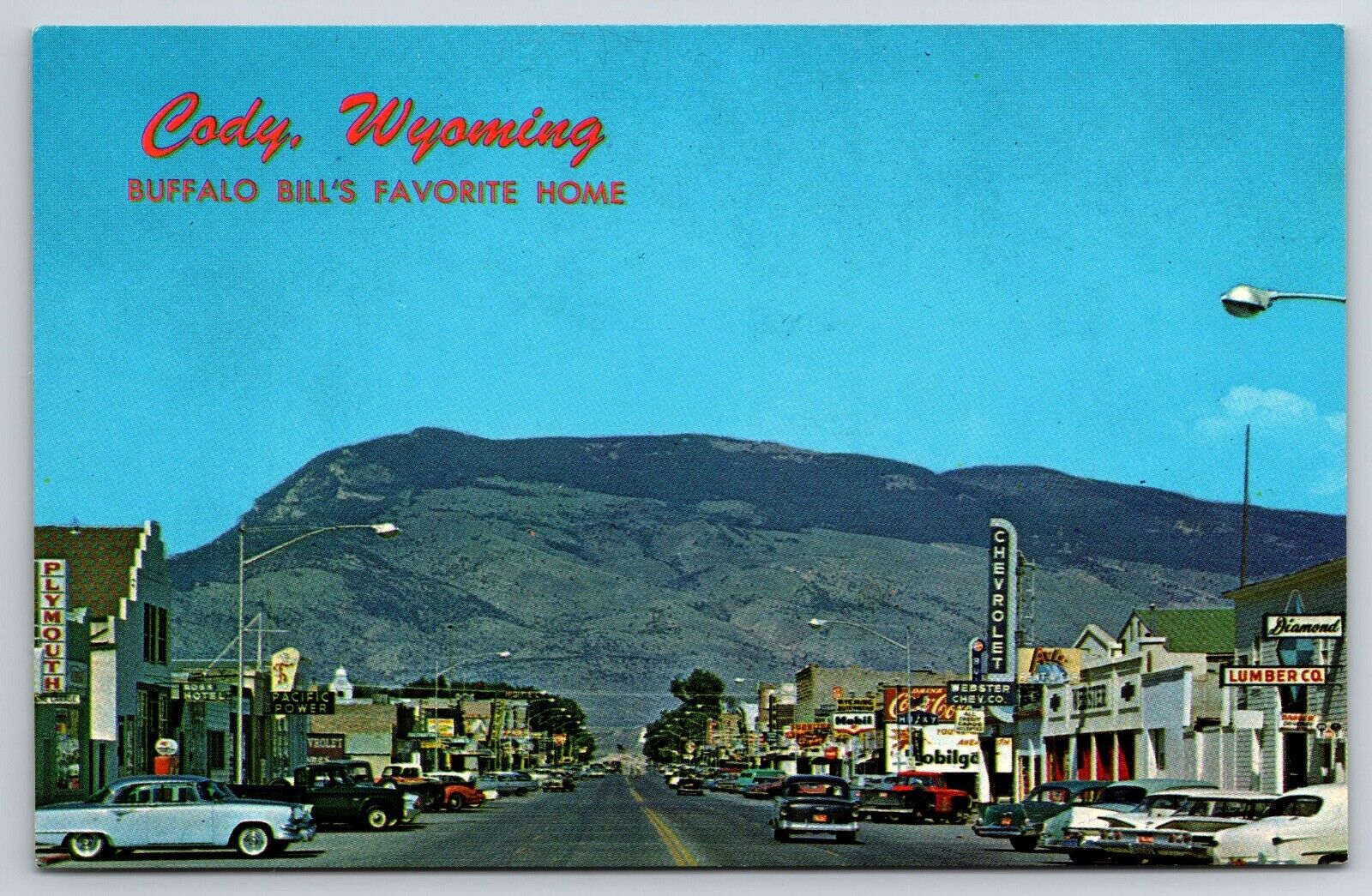 Buffalo Bill\'s Favorite Home Street View Cody Wyoming Postcard Unposted Nice