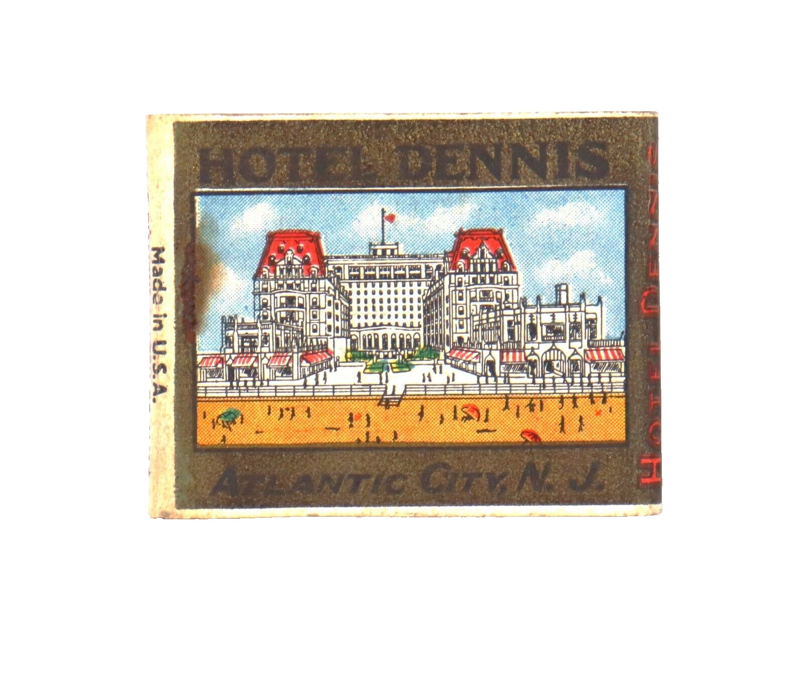 Antique 1920s Hotel Dennis Atlantic City New Jersey Full Matchbook Unstruck