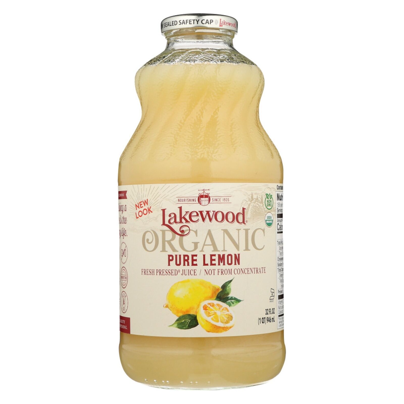 Lakewood Organic Pure Lemon Juice, 32 Fl Oz