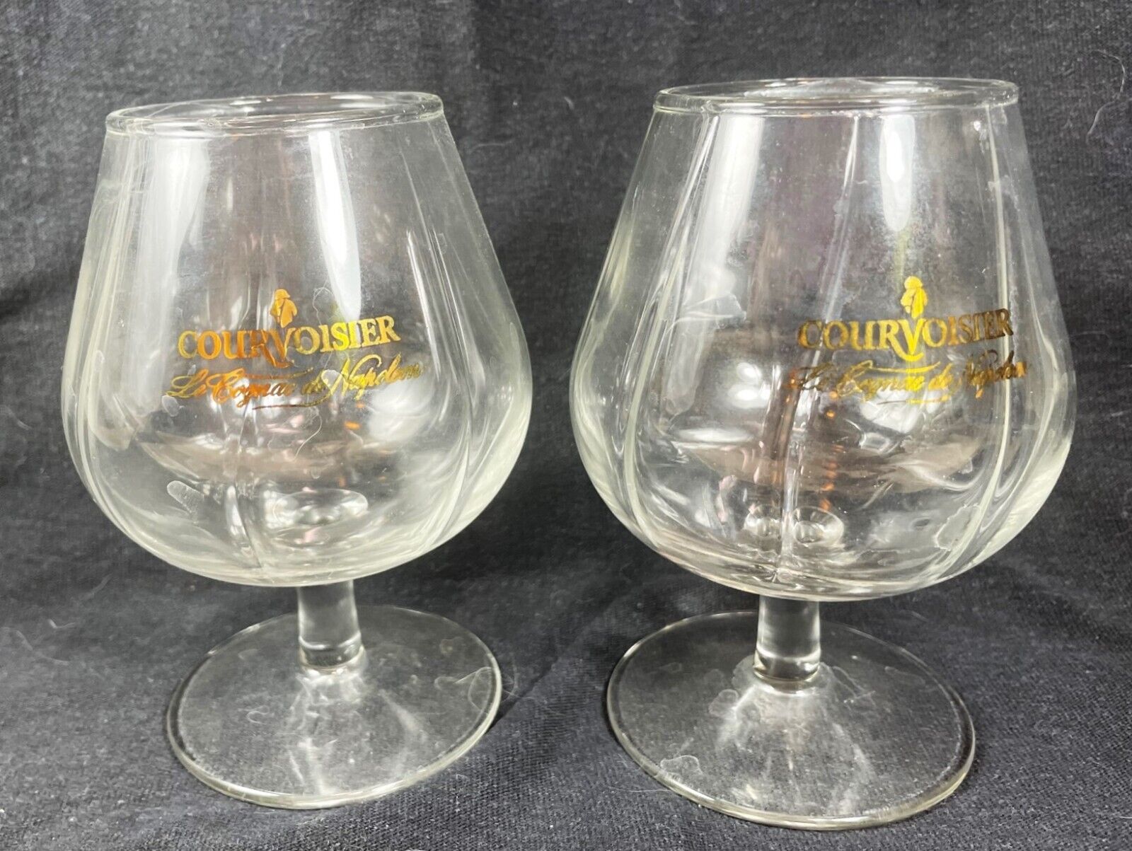 Courvoisier Le Cognac De Napoleon Liquor Snifter Glass Barware 6 fl oz Set of 2