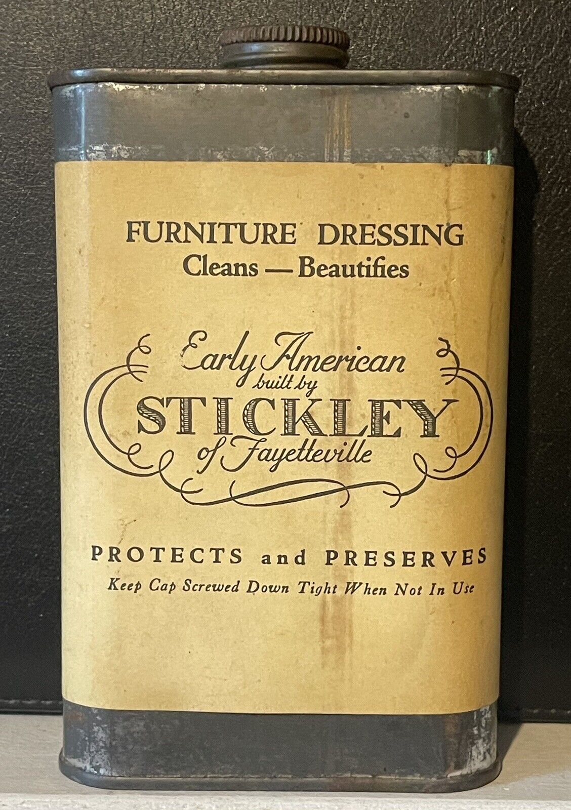 Antique Stickley Furniture Dressing Early American Tin Half Full