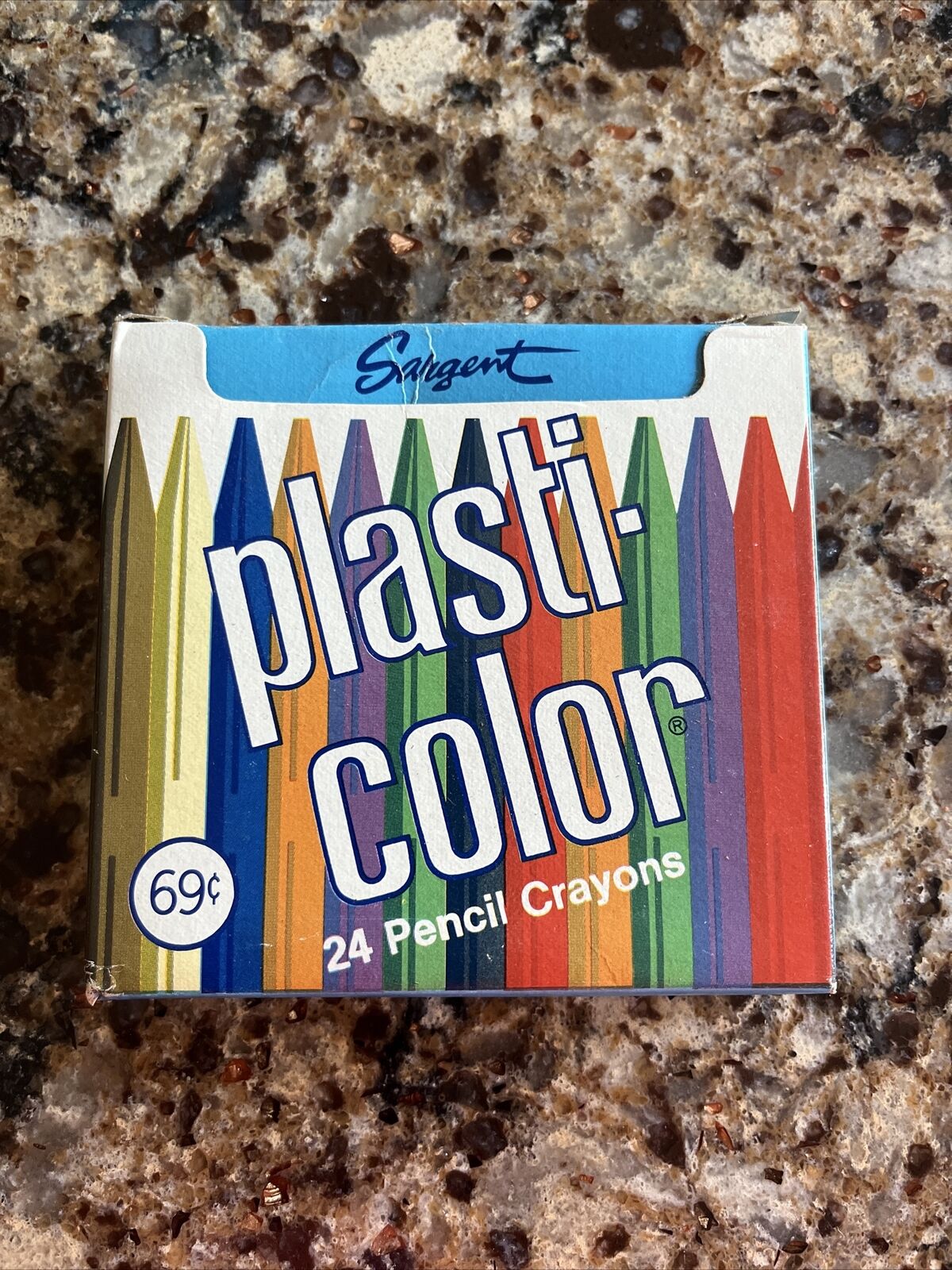 Vintage Sargent Plasti-Color 24 Pencil Crayons - Original Packaging Plasti Color