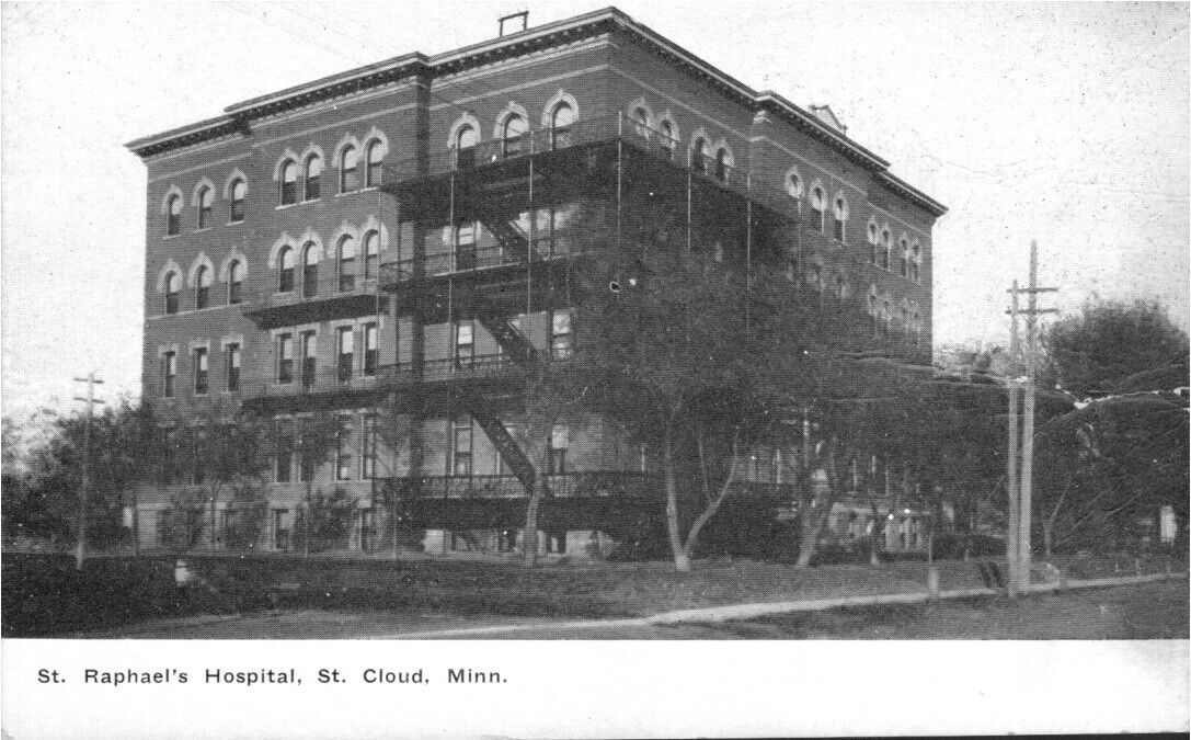 Saint Cloud Minnesota~Saint Raphaels Hospital~Fire Escape~Postcard