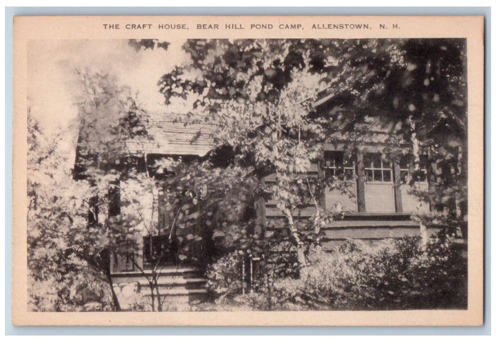 c1940\'s The Craft House Bear Hill Pond Camp Allenstown New Hampshire NH Postcard