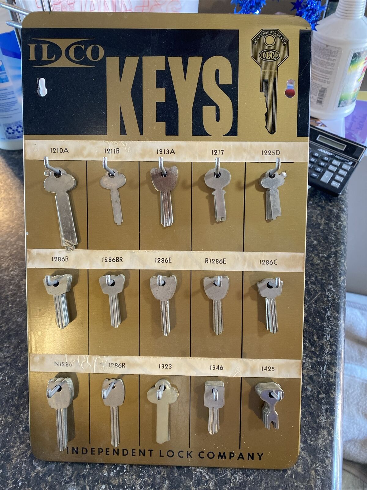 Vintage Ilco Keys Display With Keys 