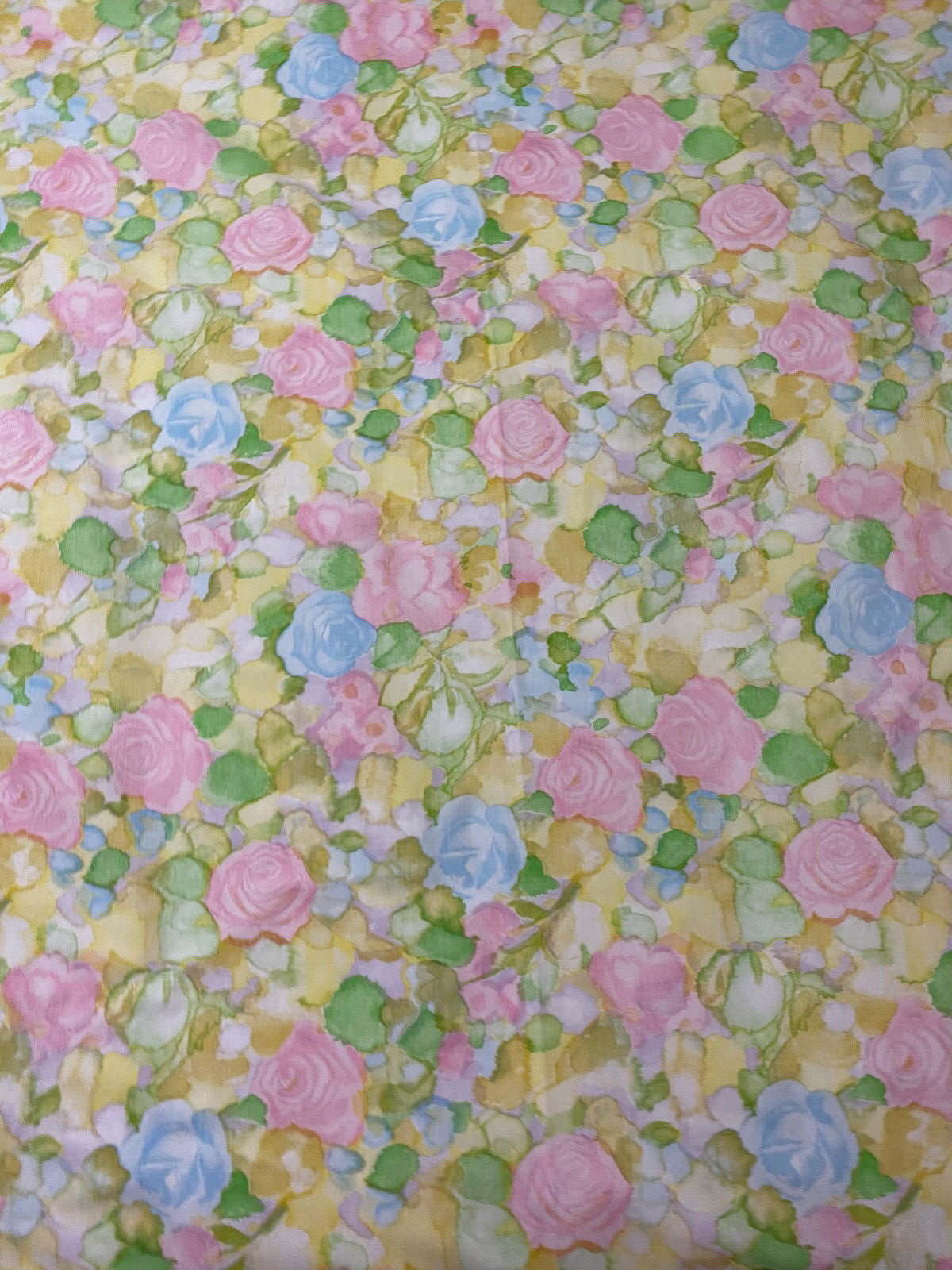 Vintage Sheet Watercolor Roses Flowers Mismatched Sizes Twin Fitted & Full Flat