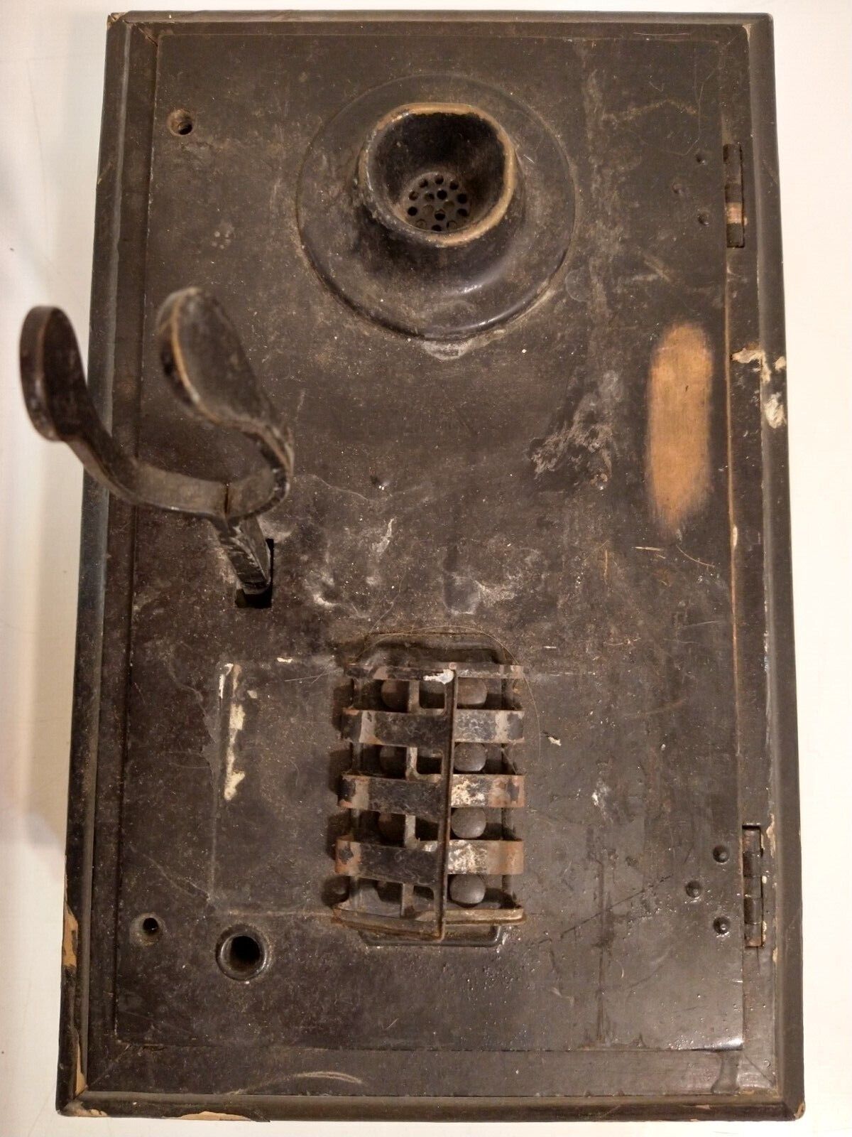 Antique 1872 Edwards & Company 8 Button Wood & Metal Wall Telephone Box New York