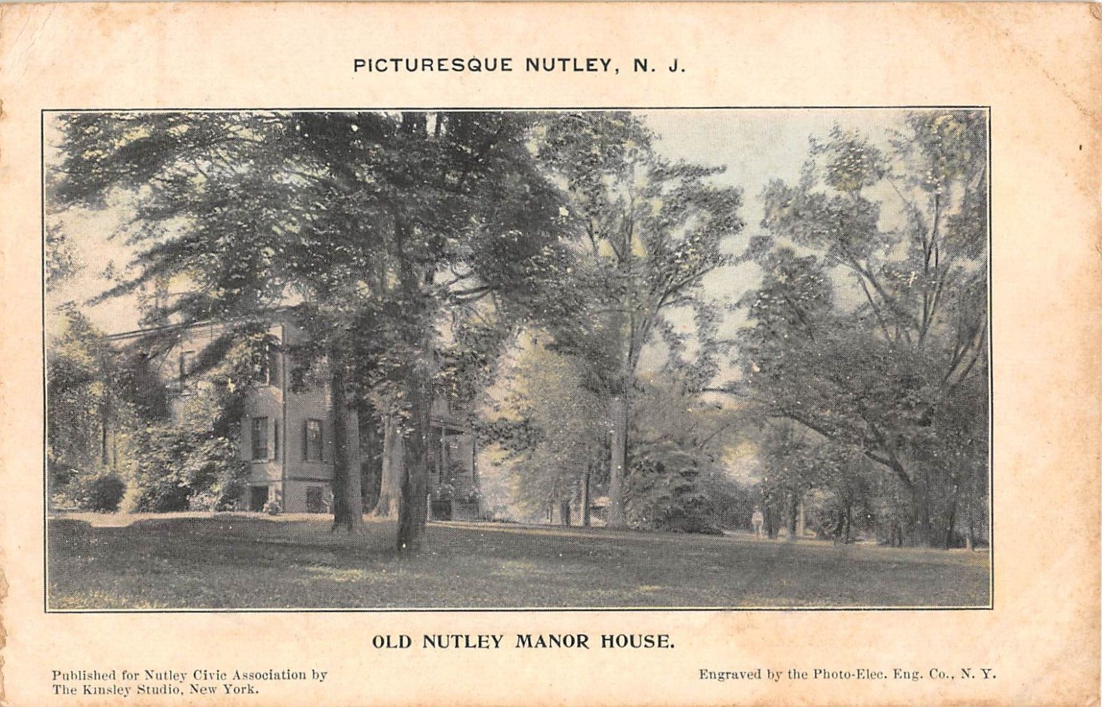 c.1905 Old Nutley Manor House Nutley NJ post card