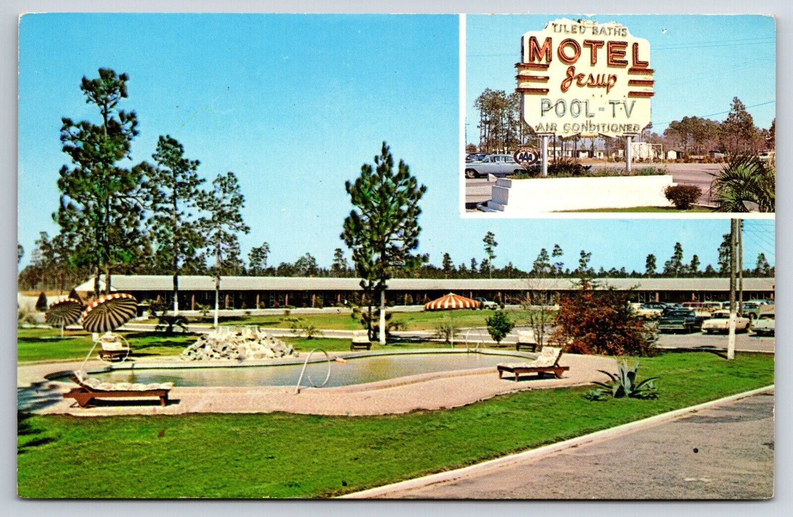 Motel Jesup Georgia GA Rtes #301 & 25 Ga 38 Chrome Postcard