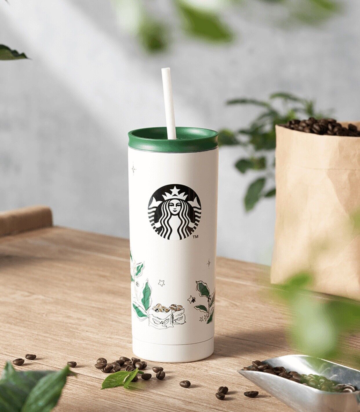 New Starbucks 2022 China Green Planting Coffee 21oz SS Cup Tumbler