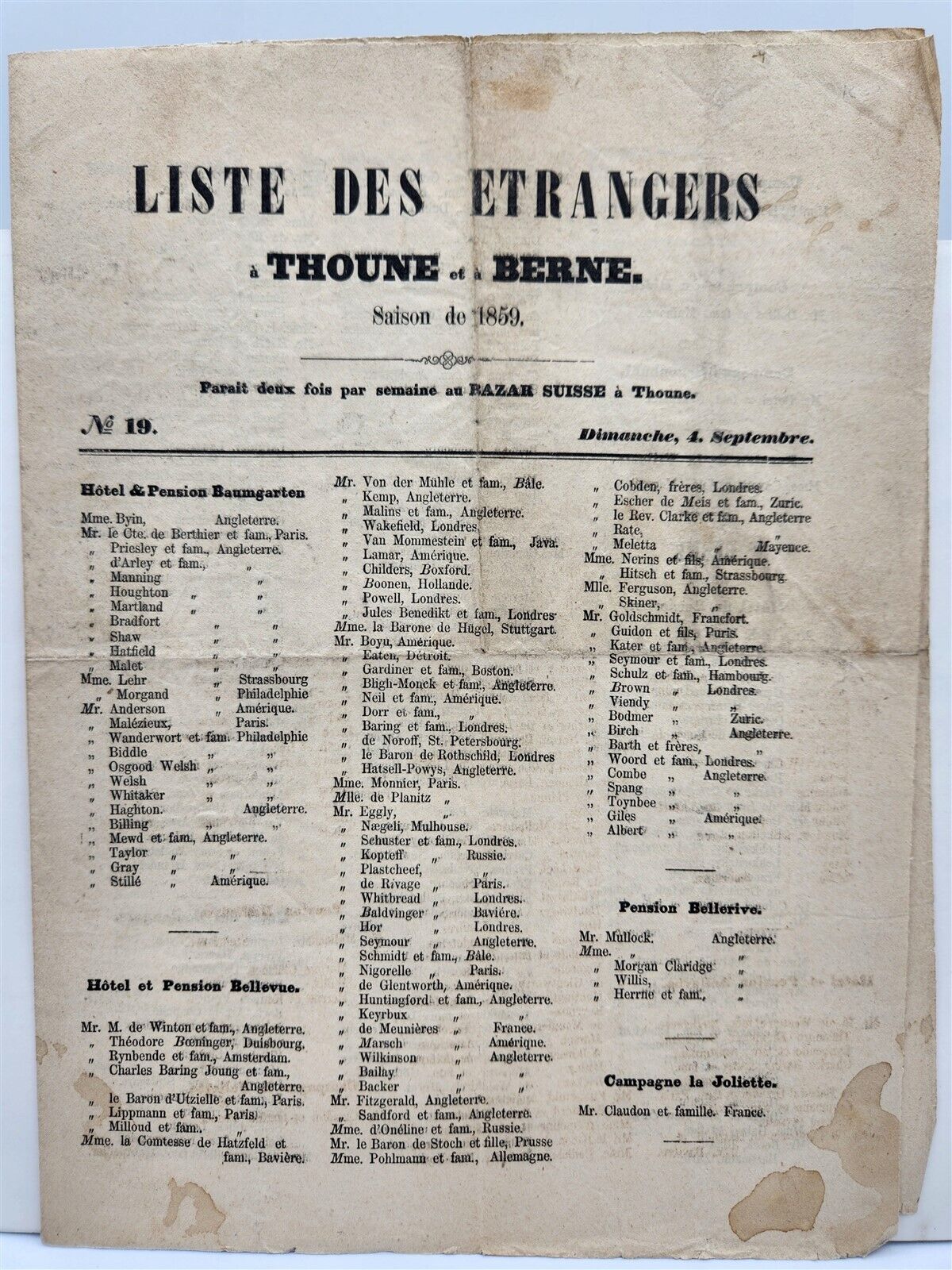 1859 Swiss Bazar \