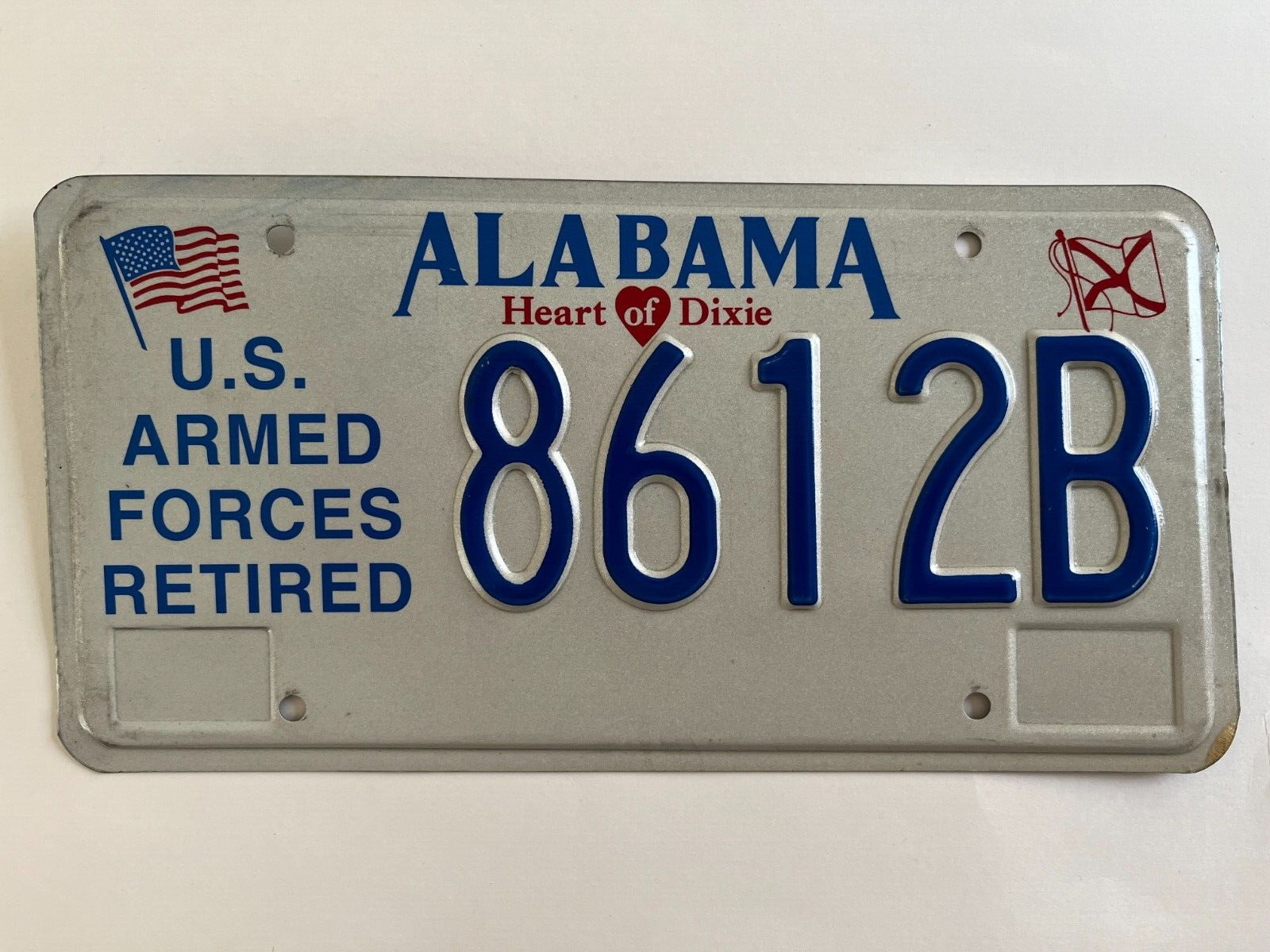 2000s Alabama License Plate US Armed Forces Retired Army \