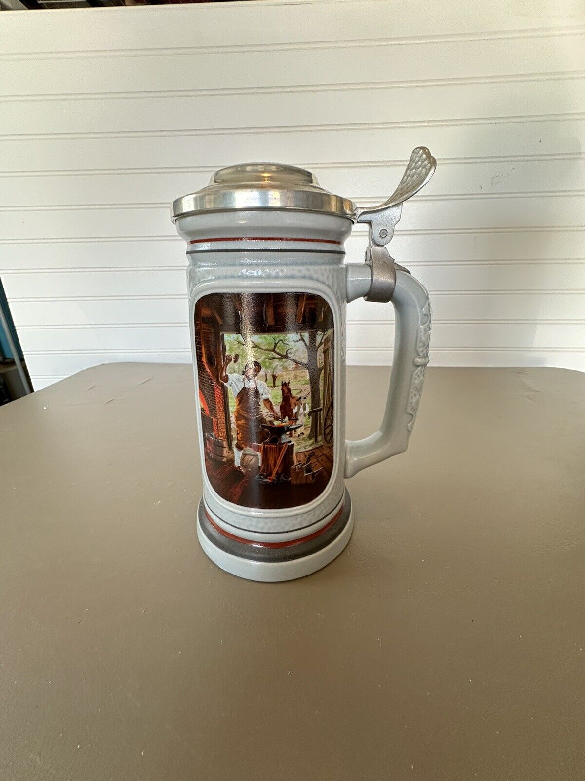 Vintage1985 AVON The Building of America Beer Stein Collection “The Blacksmith” 