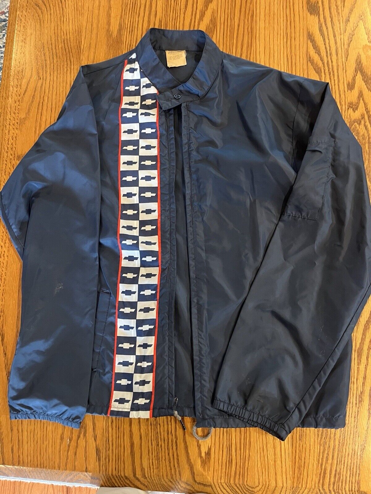 Vintage 70’s Chevrolet USA Horizon Blue Lightweight Windbreaker Jacket ~ Size M