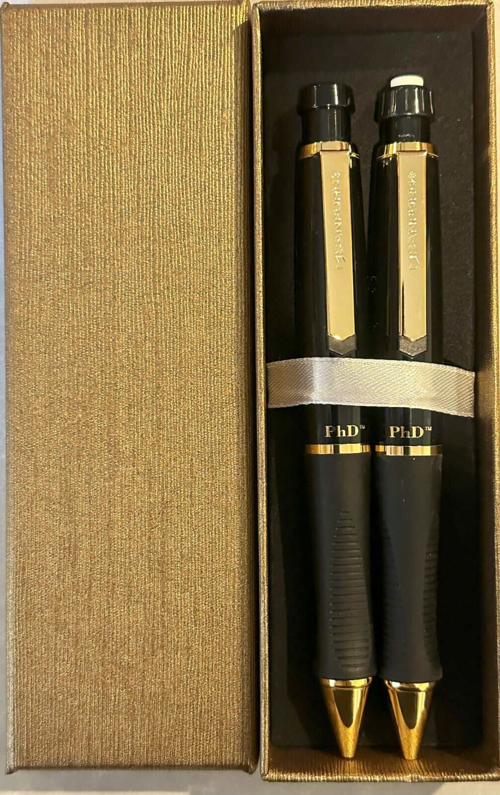Sanford 18K Gold-Plated Gloss Black PhD Pen and Pencil Set -M/F Day Gift Idea
