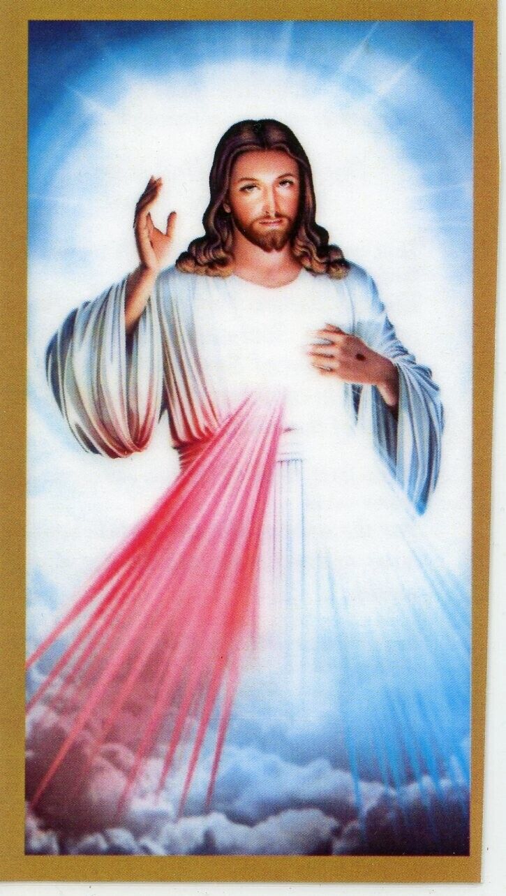 The Chaplet of the Divine Mercy U- Laminated  Holy Cards.  QUANTITY 25 CARDS
