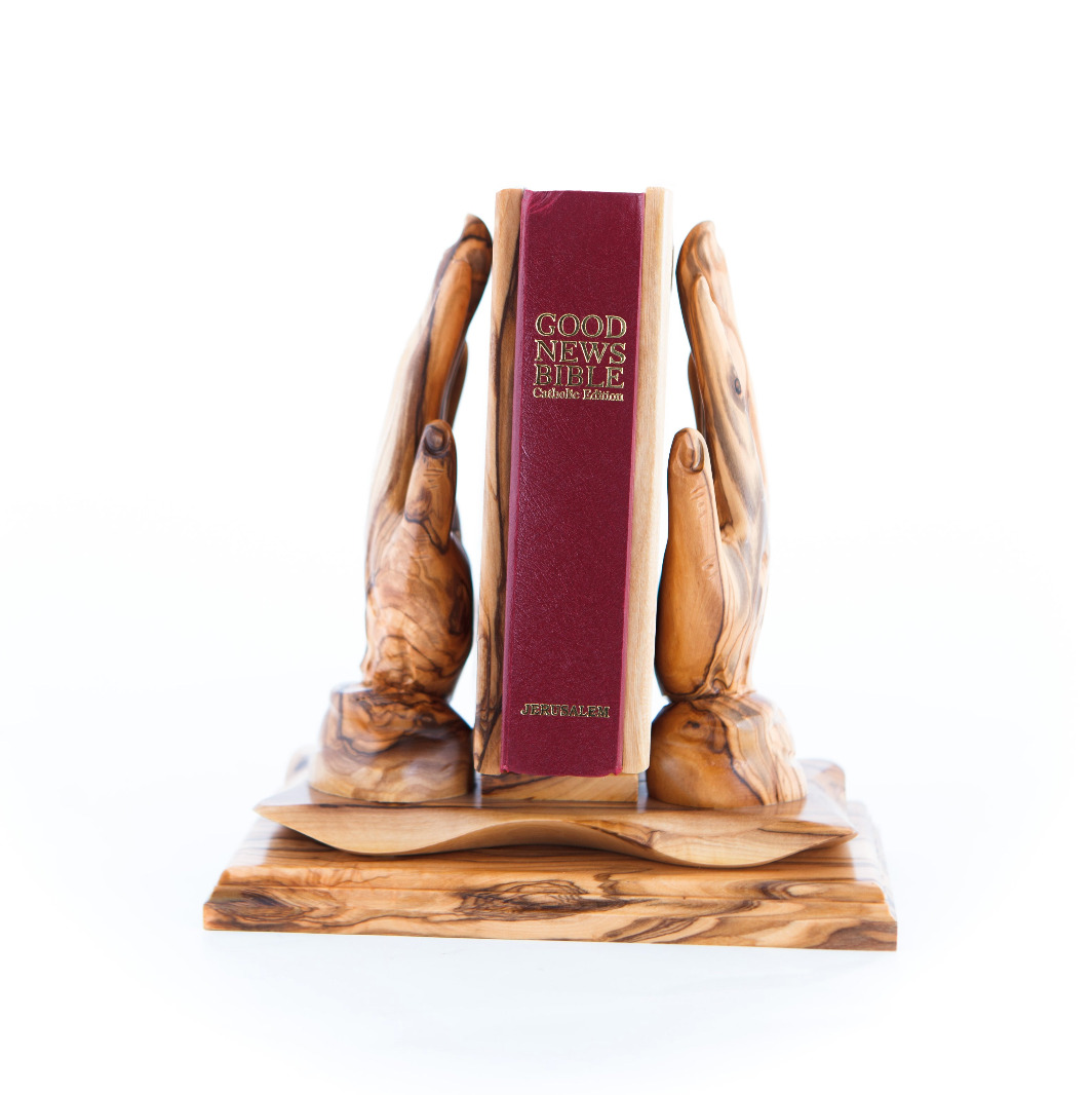 Praying Hands Holding the Bible (Bible Included), 7.9\