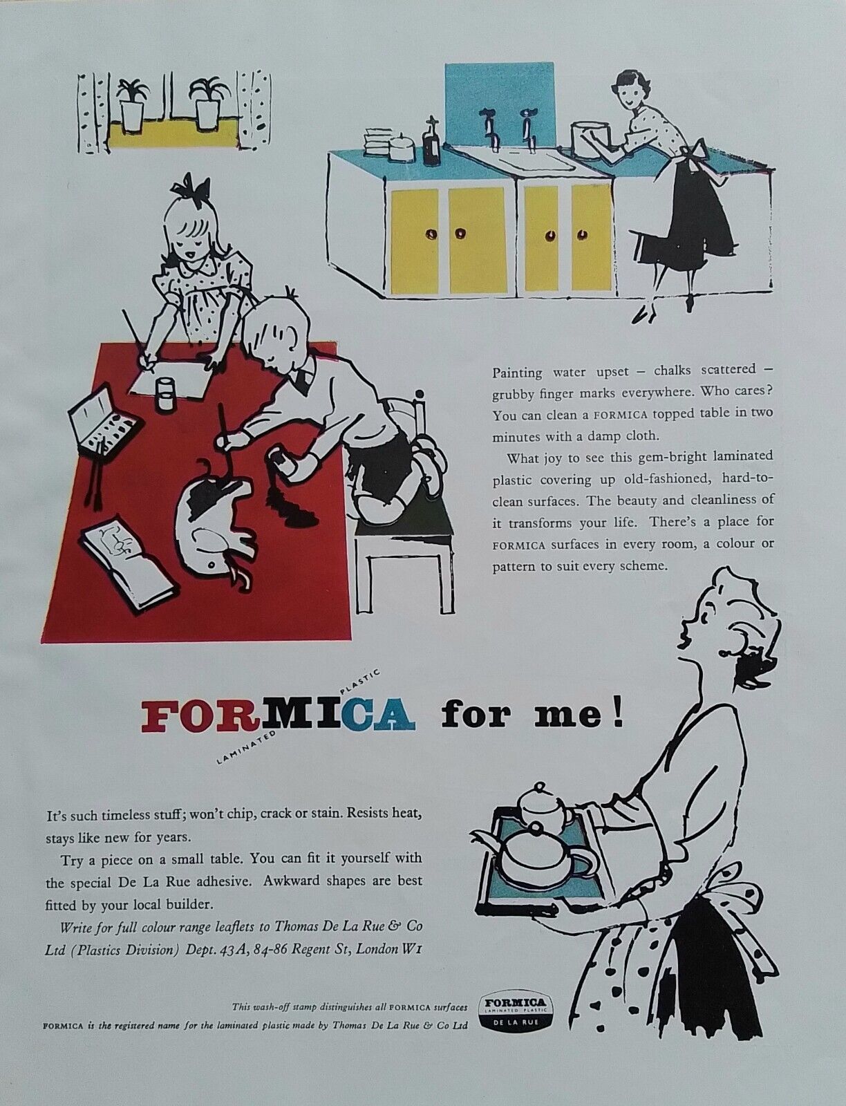 Original vintage Formica advert from 1956 House & Gardens