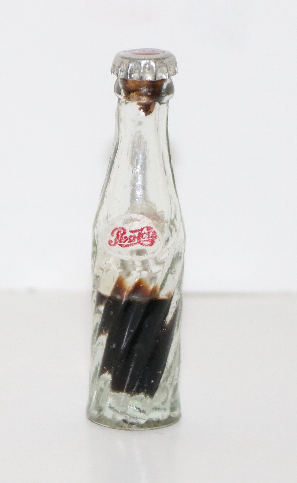 Pepsi Cola vintage glass miniature bottle