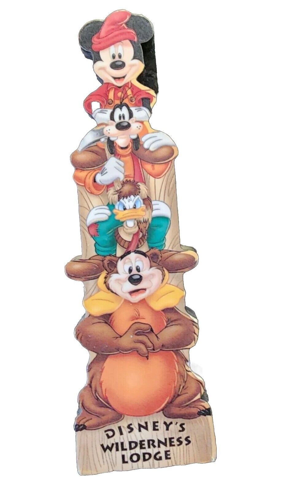 Vintage Disney World Wilderness Lodge Magnet Goofy Mickey Donald Duck Totem Pole