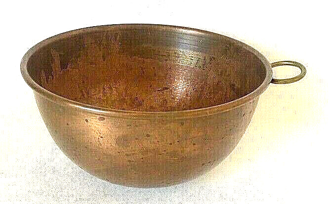 Copper Bowl Rolled Rim 9.375\