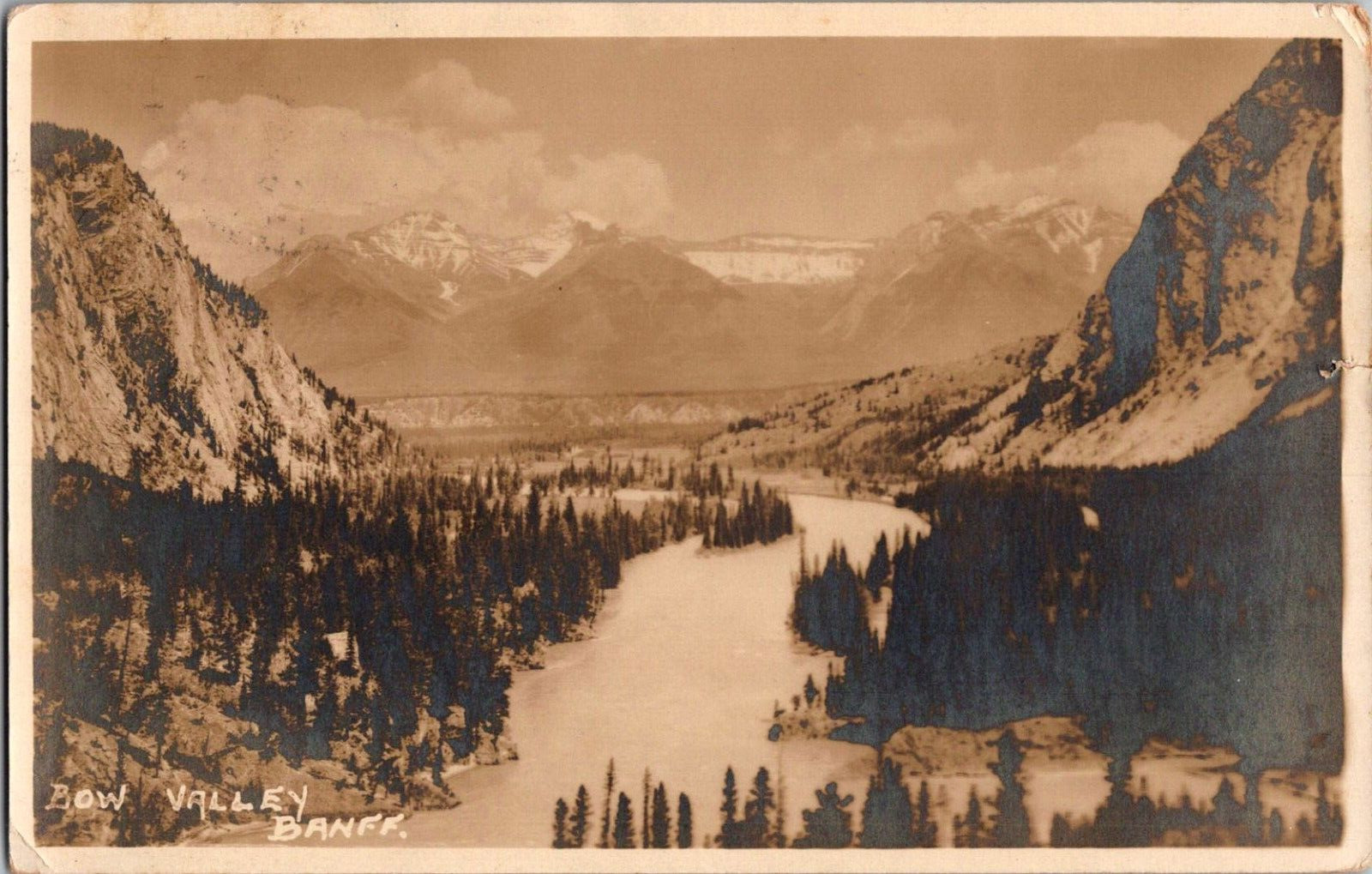 Postcard Bow Valley Banff Alberta Canada RPPC Postmarked 1916