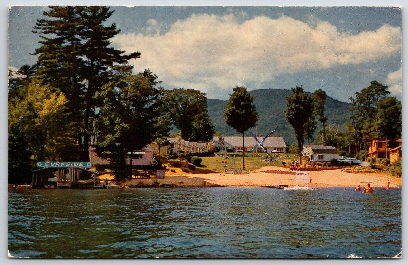 Vintage Postcard - Surfside Motel & Cottages - U.S 9 - Lake George Village NY
