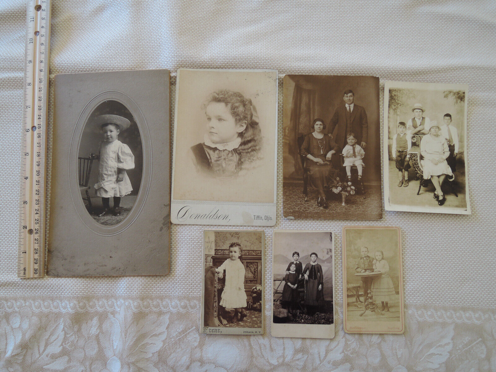 lot of 7 antique photos of children, 1890\'s- 1920\'s