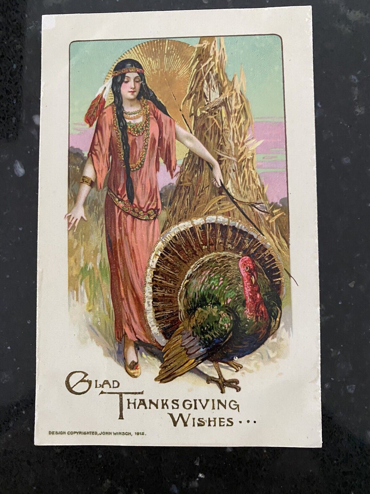 Vintage 1913 Thanksgiving Post Card John Winsch 
