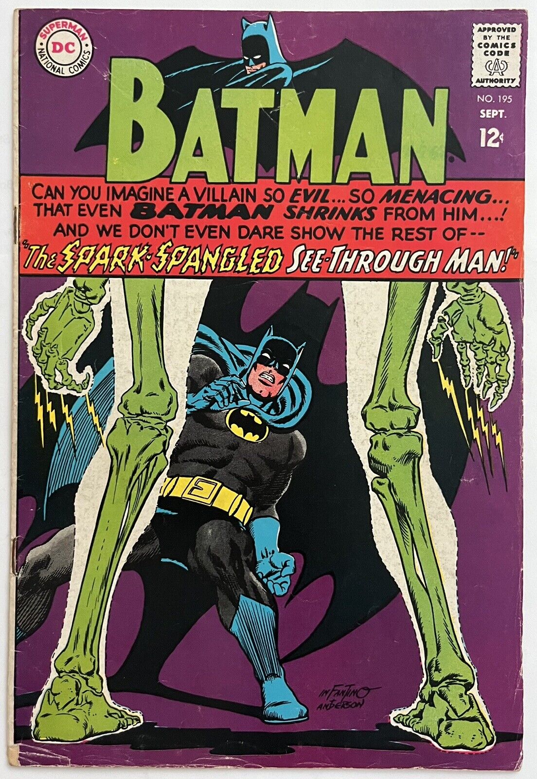 Batman #195 - 1967, 1ST Appearance Of See-Through Man, Mid Grade
