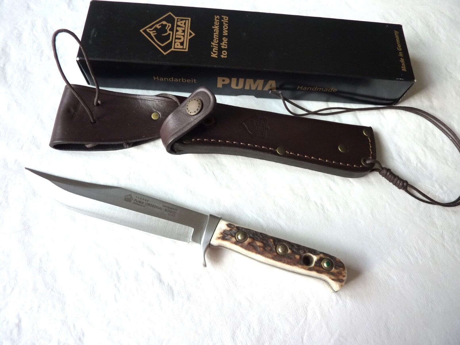 Puma 11 6396 Handmade Bowie Knife Stag Handle Made In Germany ~NIB~🔥