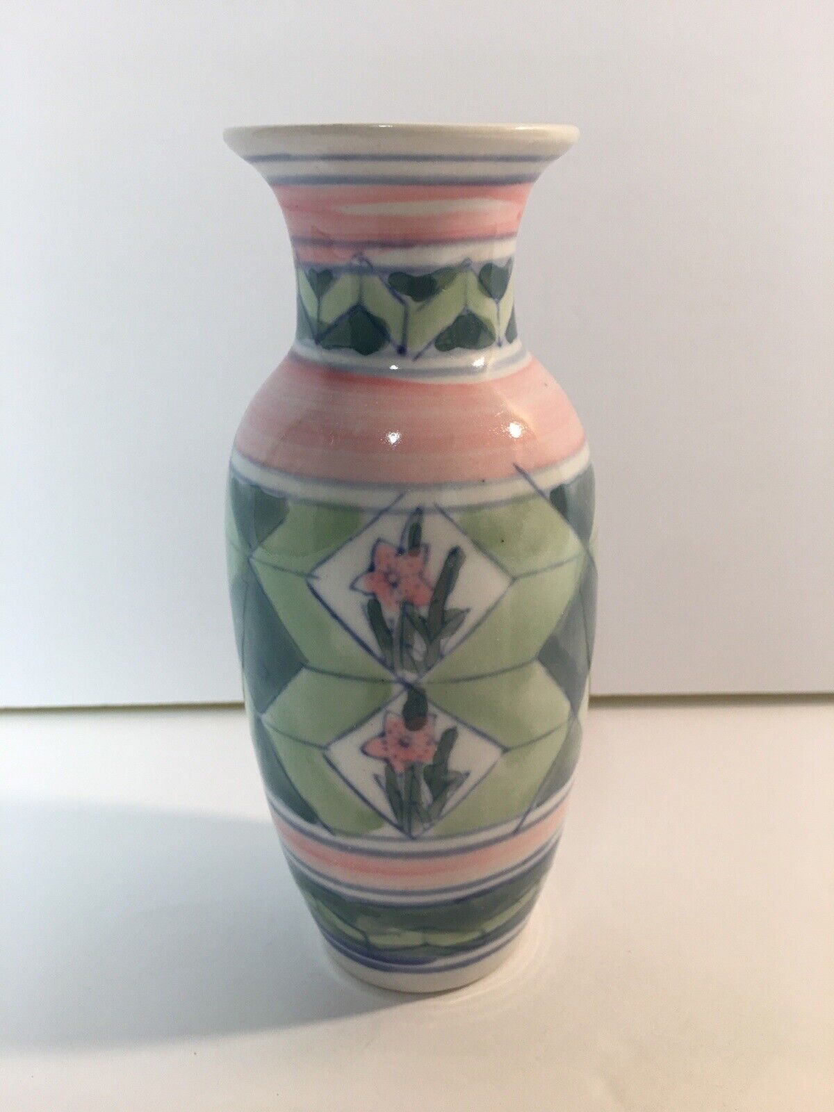 Peoples Republic Of China 6” Vase Multicolored Stamped 
