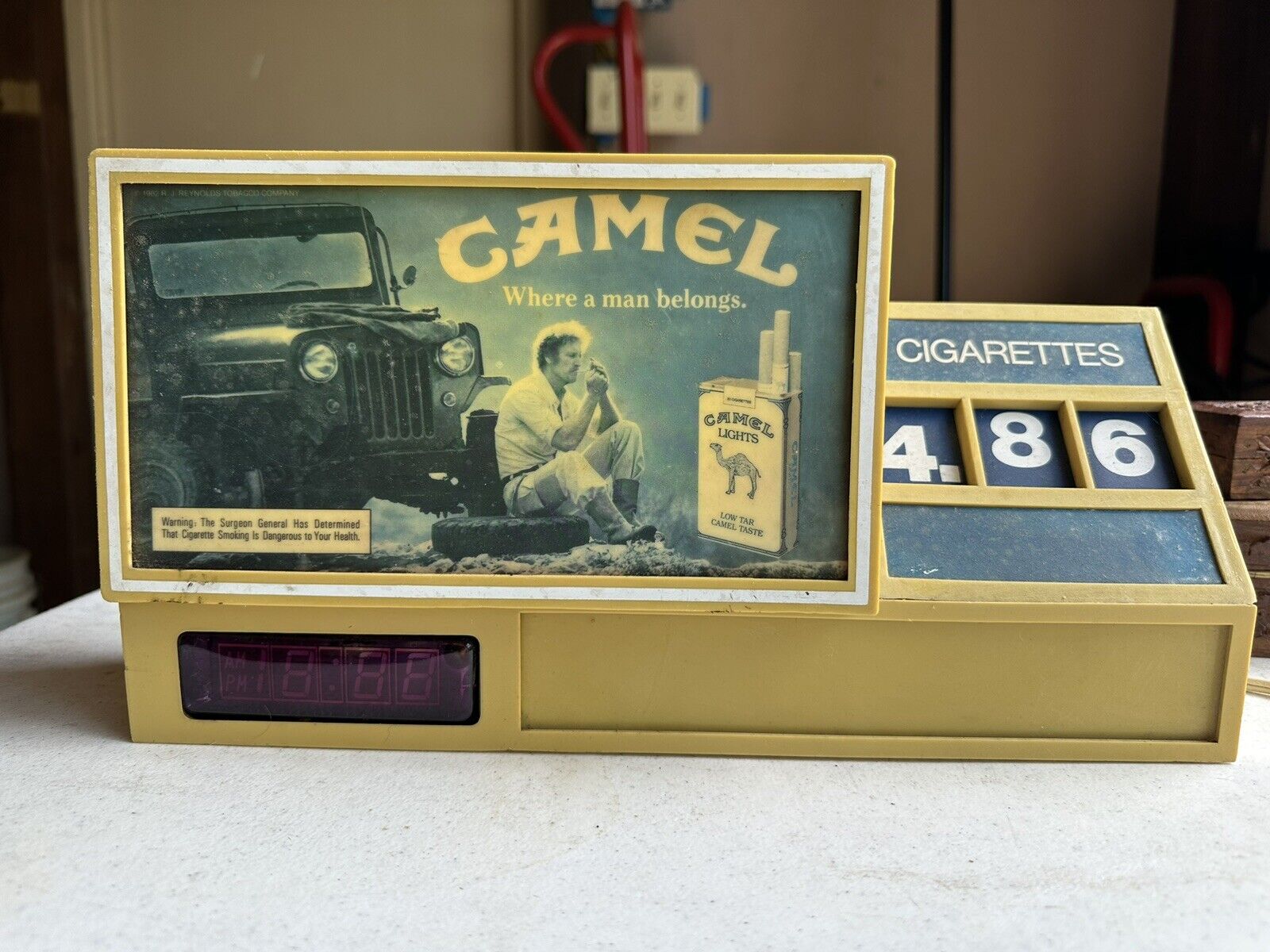 Rare Vintage 1981 Camel Cigarettes Lighted Sign Digital Clock Store Display