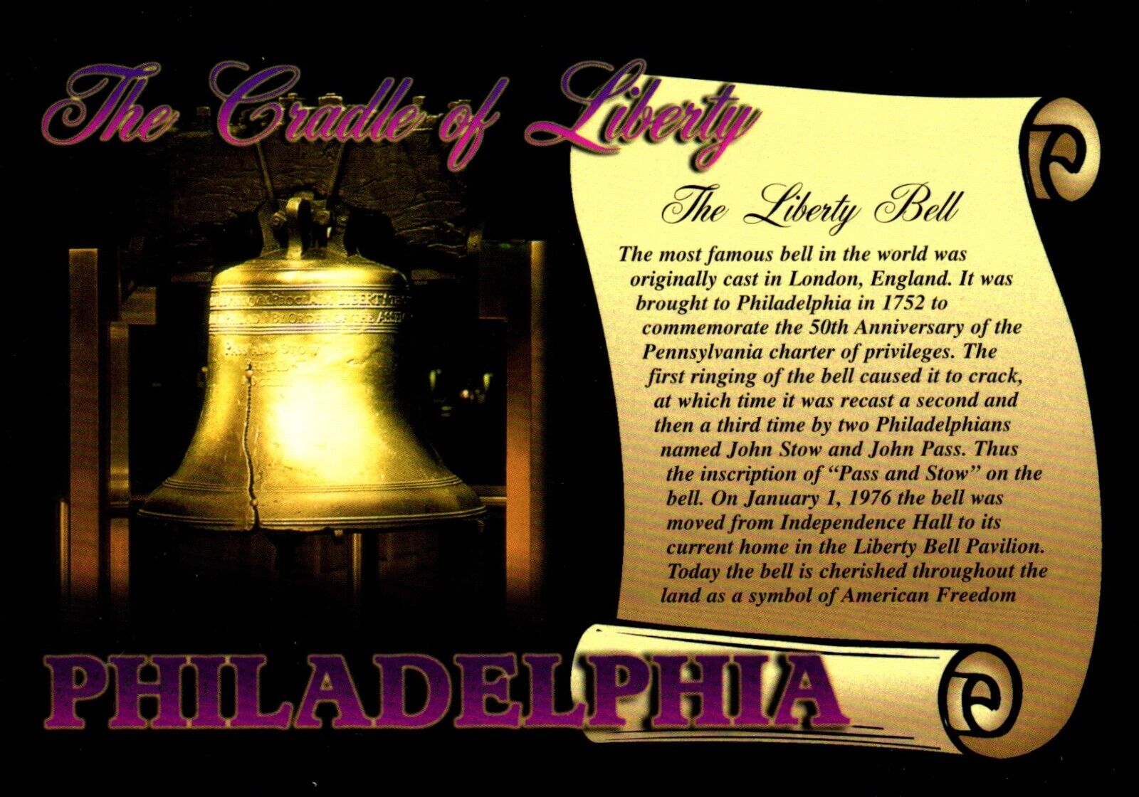 The Cradle Of Liberty The Liberty Bell Philadelphia Pennsylvania Postcard