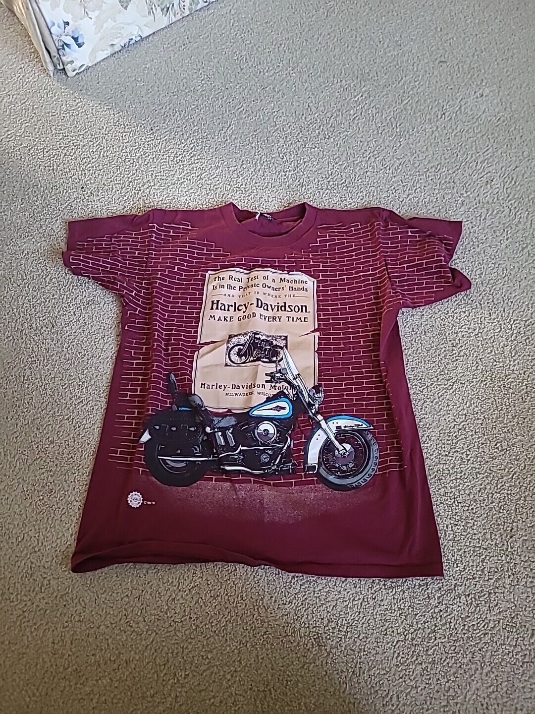 Nice 1995 Harley Davidson Motorcycles Size L T Shirt