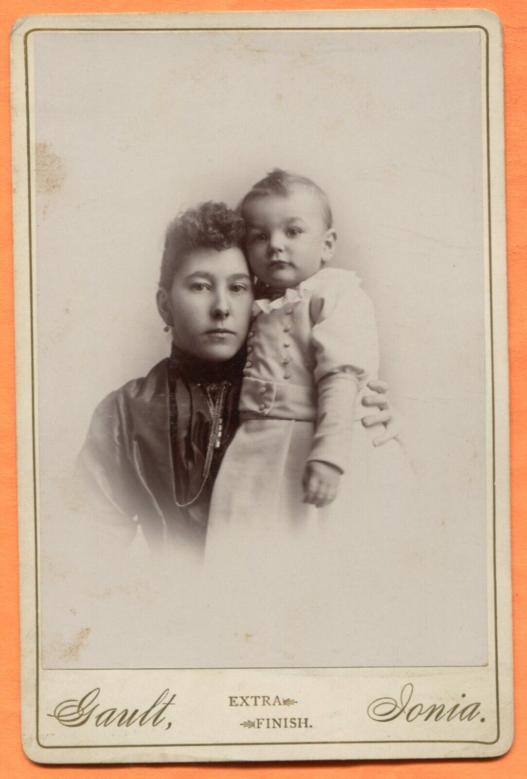 Ionia MI, Portrait of Mother & Child, by Gault, circa 1890s