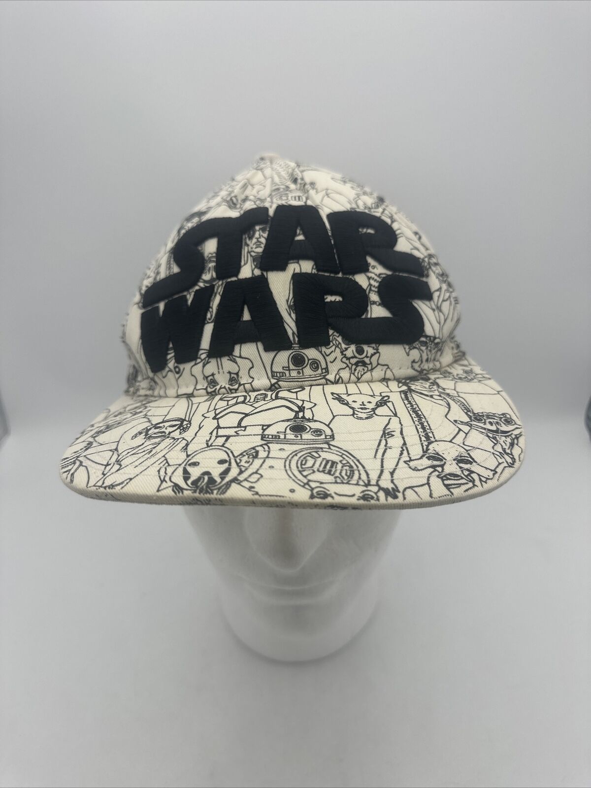 Disney Star Wars Snapback Flat Bill Black White Comics Color on Hat Lucasfilms