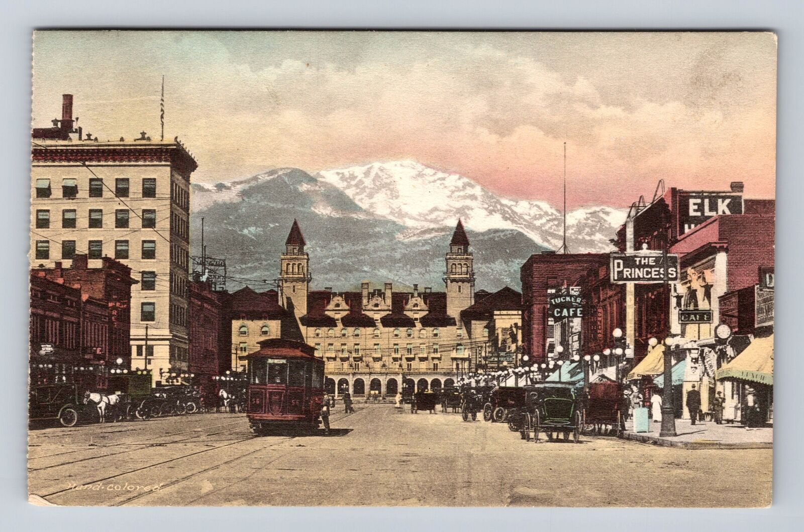 Colorado Springs CO-Colorado, Pikes Peak Avenue, Antlers Hotel, Vintage Postcard