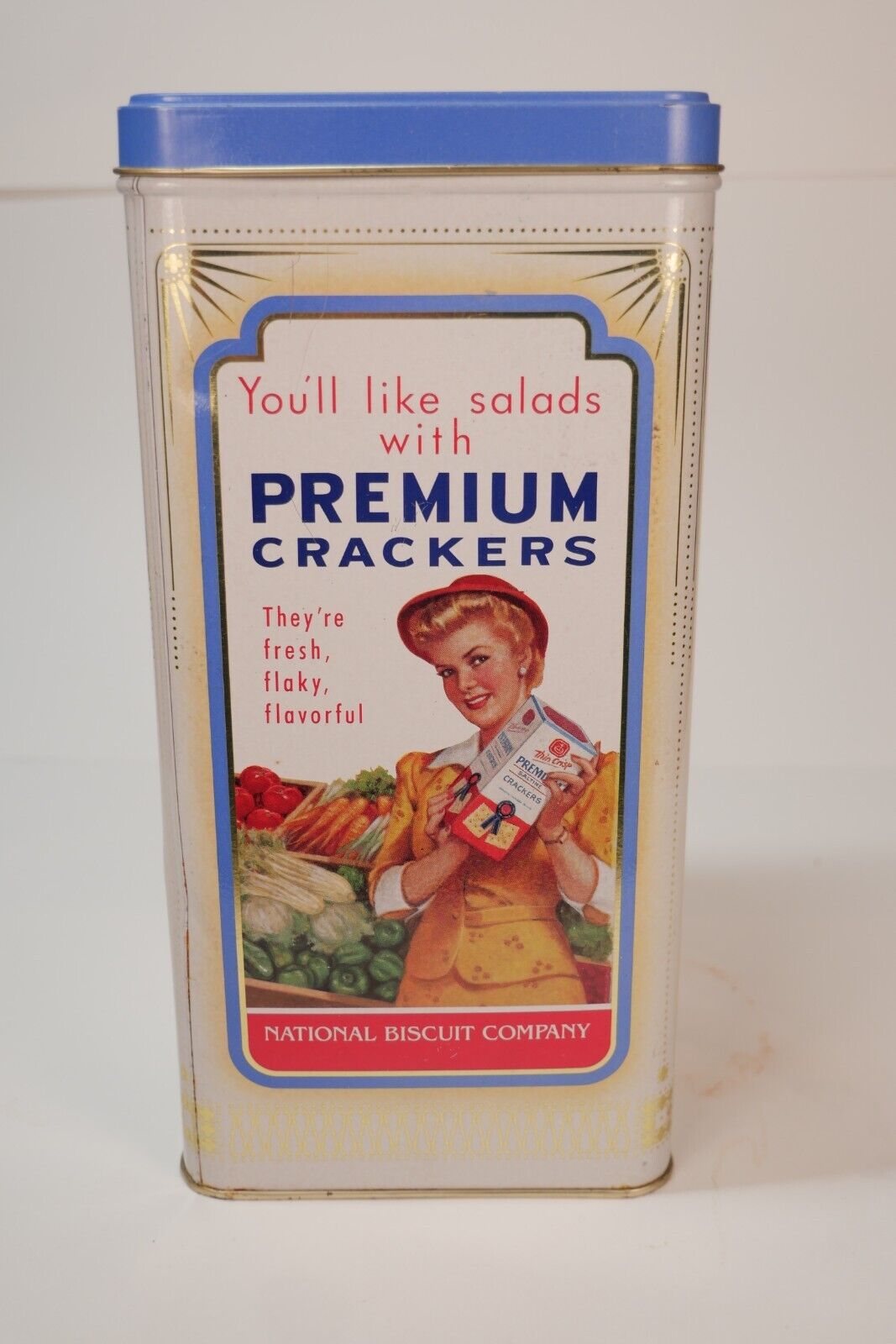 Vintage Nabisco Premium Saltine Crackers Tin Kitchen Decor 