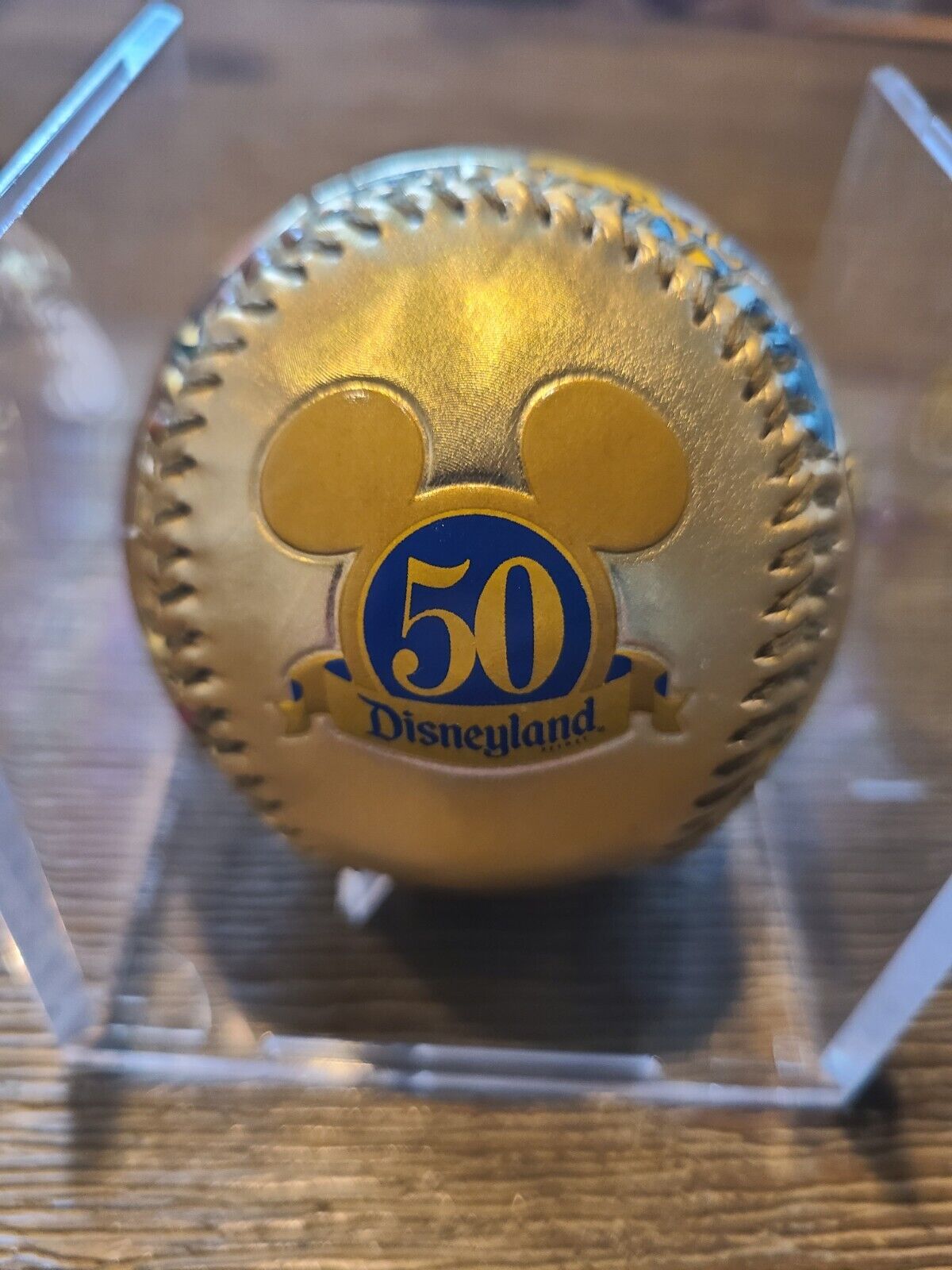 Disneyland 50th Anniversary Gold Baseball Mickey/Donald/Pluto/Goofy