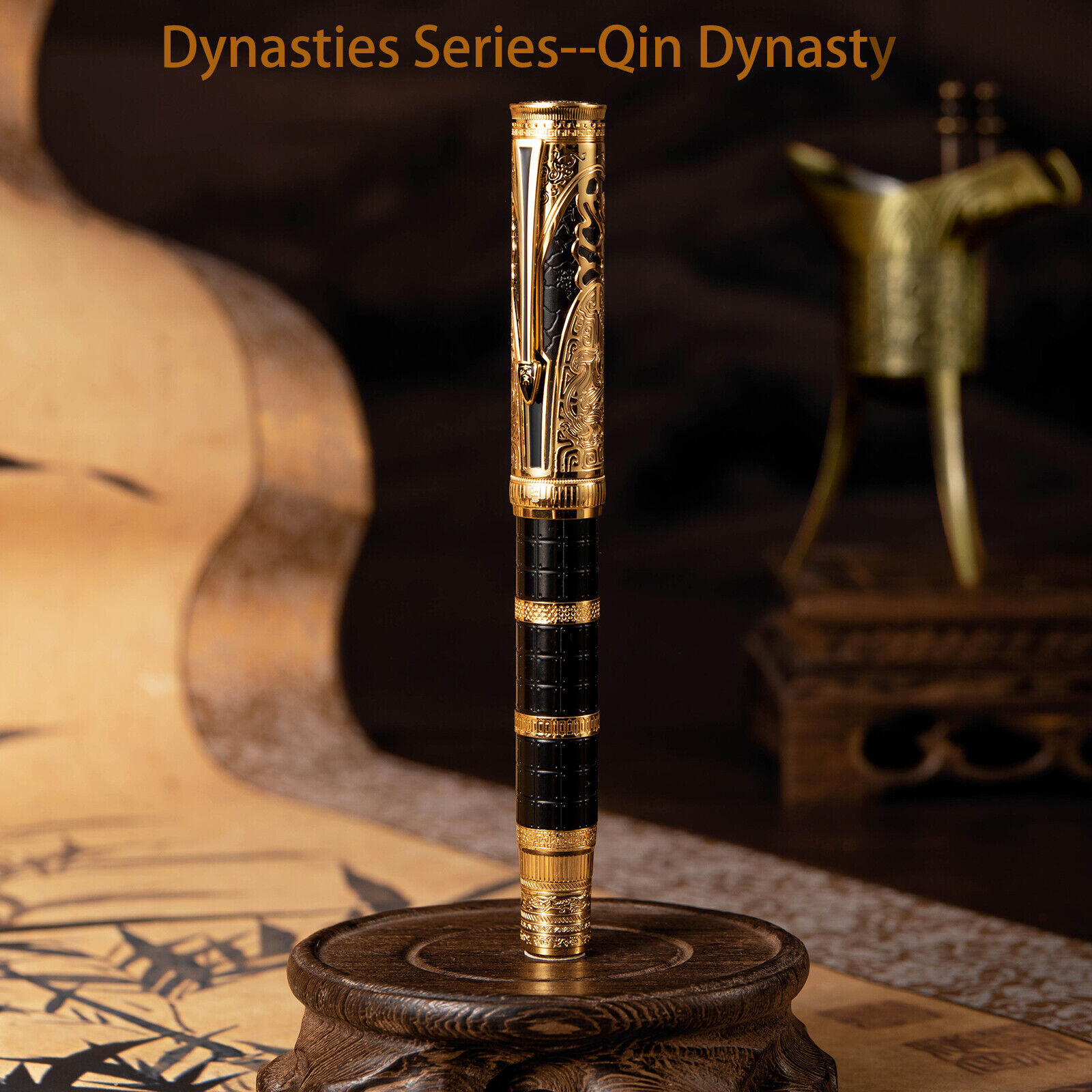 In Stock  Hongdian 14K Gold Fountain Pen Dynasty Series-Qin Fine Nib with Box