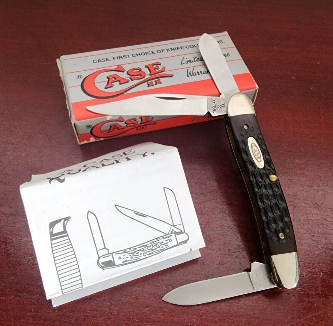  COLLECTIBLE 1980'S CASE XX 63087 SS USA FOLDING KNIFE. W/BOX