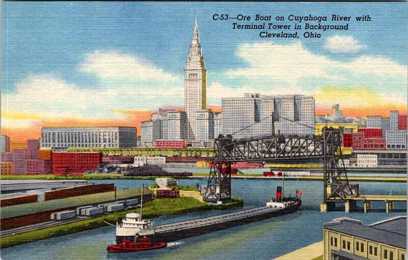 Postcard TOWER SCENE Cleveland Ohio OH AO4420